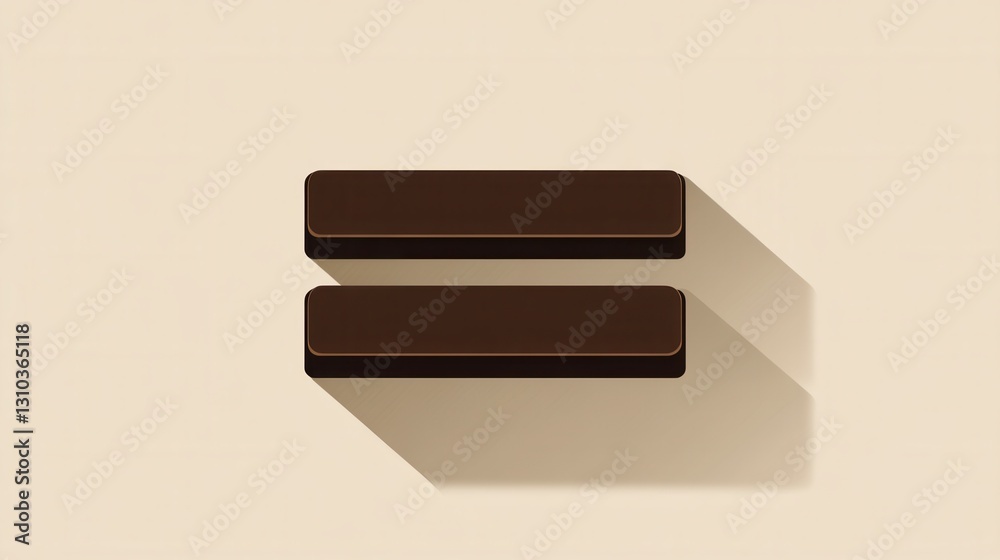 Poster clean and simple flat chocolate bar logo design featuring rich brown tones with a modern and minimal