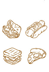 Premium Vector Hand Draw Fast Food For Restaurant