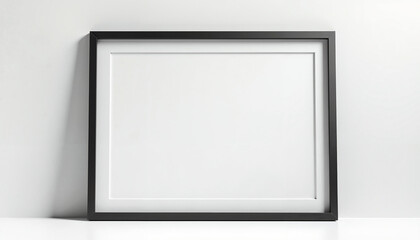 Empty black frame on white background