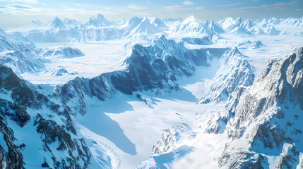 Obraz premium Frozen depths of an uncharted canyon. frostline. illustration. frozen canyon. illustration. Uncharted - Island. Illustration