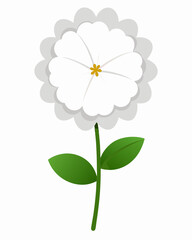 Minimalistic flower illustration with soft petals and a golden center
