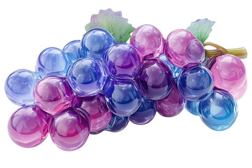 Fototapeta premium Colorful glass grapes arranged artfully in a decorative display