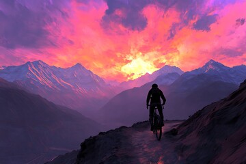 Majestic Mountain Sunset Cycling Adventure