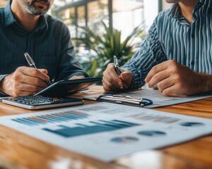 A financial advisor discussing portfolio risk management strategies with a client, Risk Management, Balanced and protective