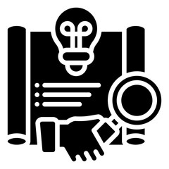 Smart Report Analysis Glyph Icon in Report and Management Vector Design