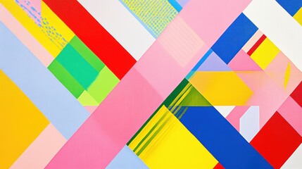 Obraz premium Vibrant abstract artwork showcasing a geometric pattern with a striking diagonal design.