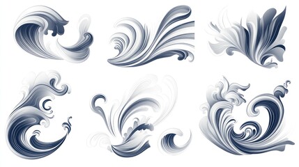 Fototapeta premium Abstract decorative swirls, elegant design elements, vector art, graphic design, background elements, use for patterns, logos, or illustrations