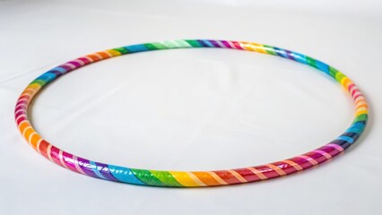 Rainbow Hula Hoop on White Background