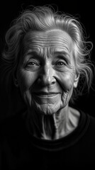 Fototapeta premium Timeless Wisdom in Monochrome Elderly Portrait