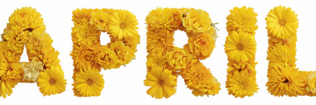 word april with yellow flowers
