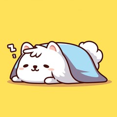 Cute Doggie Napping Under Blanket