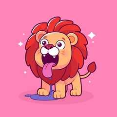 Cute Lion Sticking Out Tongue