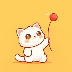 Cute Cat Playing with Balloon (1)