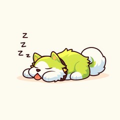 Cute Dog Sleeping Cartoon (7)
