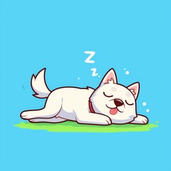 Cute Dog Sleeping on Grass (2)