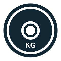 Weight plate icon in a modern flat style. Perfect for gym, fitness, workout, strength training, and bodybuilding designs. Ideal for sports, exercise, and weightlifting-related projects.