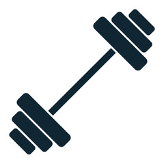 Barbell icon in a modern flat style. Perfect for gym, fitness, weightlifting, bodybuilding, and strength training designs. Ideal for sports, workout, and exercise-related projects.