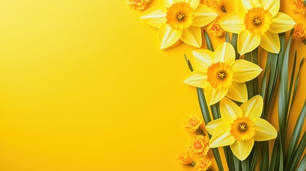 Vibrant Daffodils Blooming Spring Nature