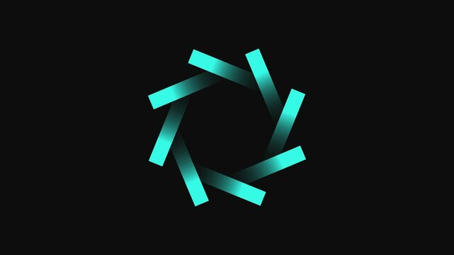 Gradient blue green stroke on black background, design element, motion