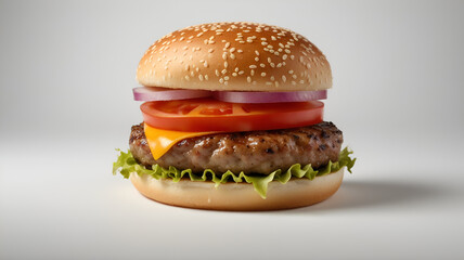 Hamburger on a White Background