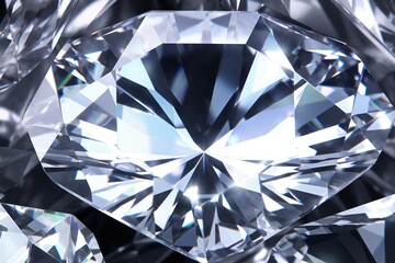 Diamond. Close-up. Diamonds on black background. group of brilliant diamonds. Jewelry background. Close up of a diamond. Jewelry background.  Close up of a group of diamonds. Shallow depth of field.