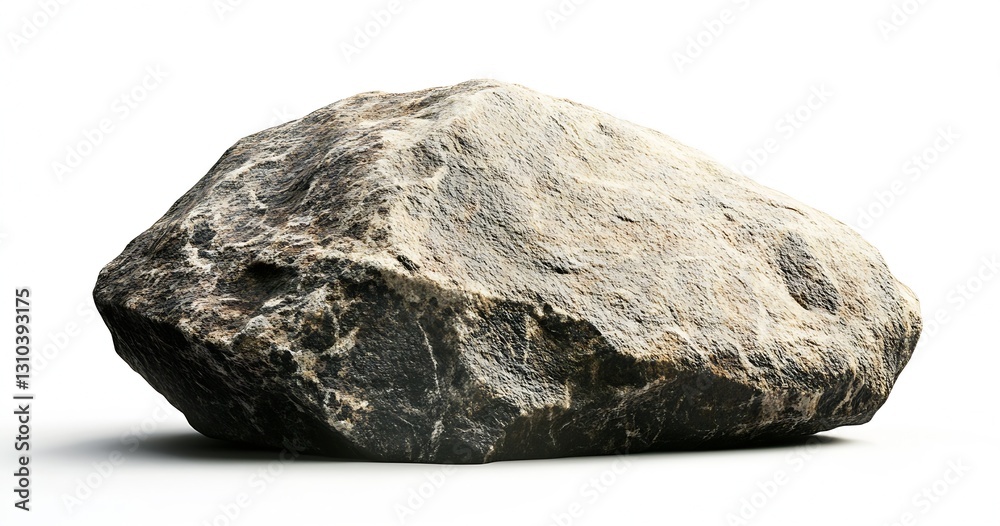 Poster large rough stone on a plain background representing natural elements and earthy textures : generati