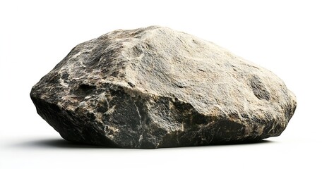 Fototapeta premium Large rough stone on a plain background representing natural elements and earthy textures : Generative AI