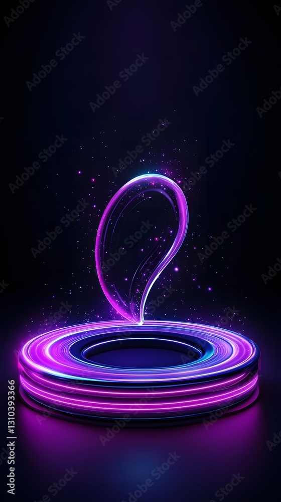 Wall mural hypnotic glowing light in the shape of a heart creating a dreamy effect with a spiral drop backgroun