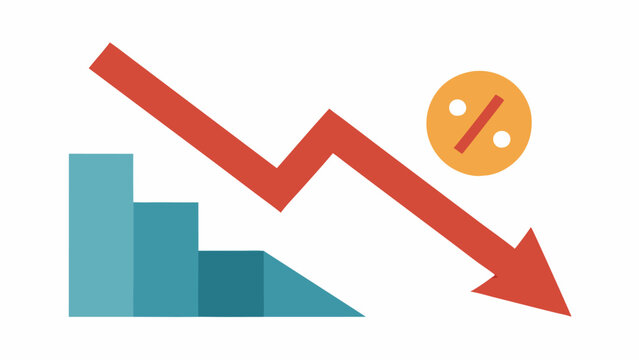 Rate Cut Symbol A downwardpointing arrow next to a percentage symbol indicating a decrease in interest rates and its potential to stimulate economic growth.