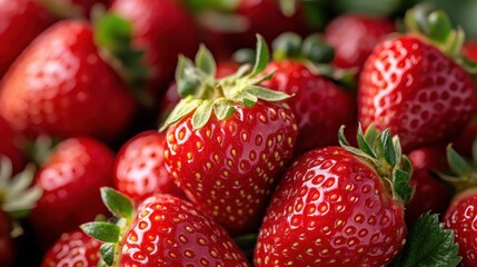 Fresh and vibrant strawberries bursting with flavor in summer harvest