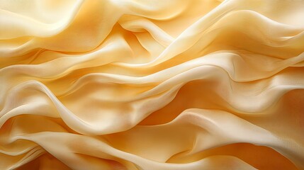 Obraz premium Draped Golden Silk Fabric Showing Soft Waves