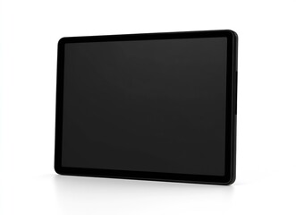 Black tablet device artwork with a blank slate for digital content : Generative AI