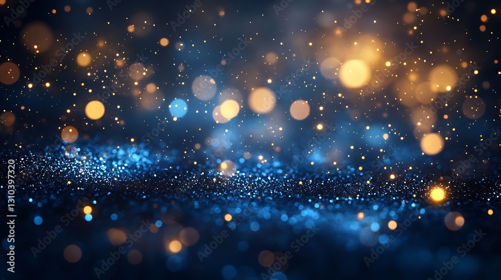 Poster Vibrant play of glowing orange and blue bokeh lights set against a dark elegant background creating a stunning ambiance : Generative AI
