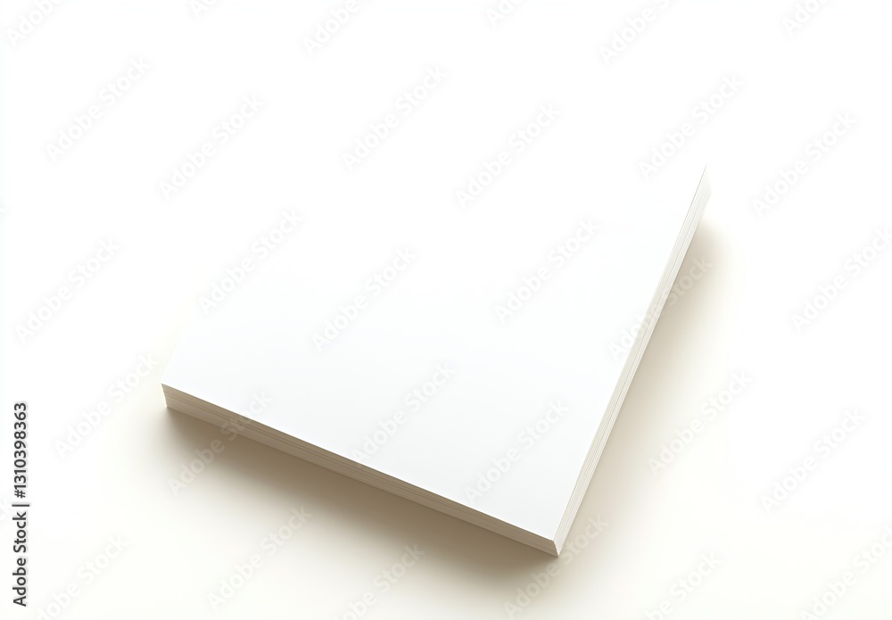 Aufkleber Stack of Blank White Paper Sheets Ideal for Writing Drawing and Printing Needs : Generative AI