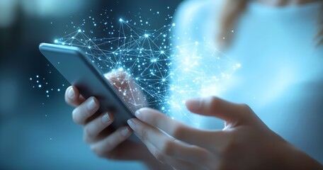 Incredible smartphone interface showcasing dynamic connections and digital interactions in modern technology : Generative AI