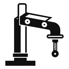  Minimalist Continuous Line Drawing of a Bar Clamp – Black and White Vector Illustration, Minimalist continuous line drawing of a bar clamp – black and white vector illustration.