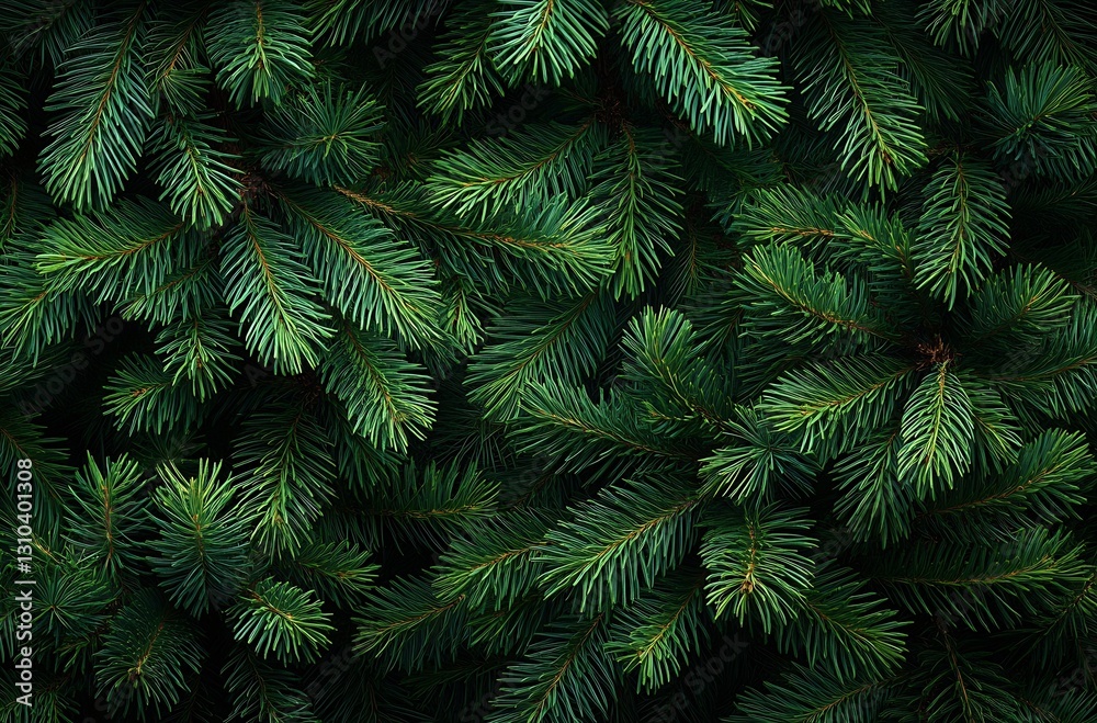 Aufkleber Lush green pine tree branches creating a beautiful natural backdrop rich in texture and color : Generative AI