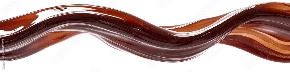 Leinwandbilder rich chocolate swirl showcasing smooth and creamy texture on a white background : generative ai