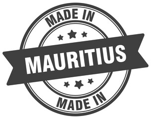 Made in Mauritius round sign. Made in Mauritius stamp.