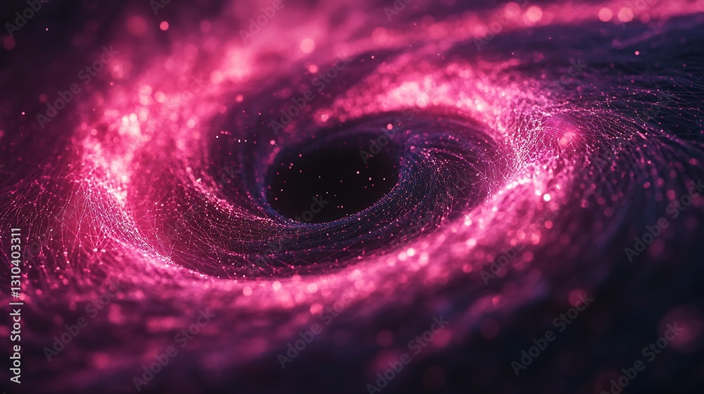 Leinwandbilder Captivating swirling galaxy with radiant pink lights and intricate detailing that draws the viewer into its depth : Generative AI