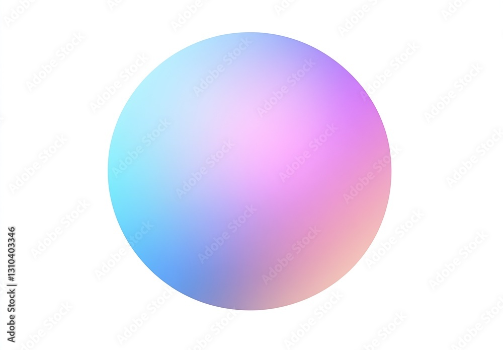Poster Simple and elegant circular gradient design in soft pink and blue colors for modern aesthetics : Generative AI