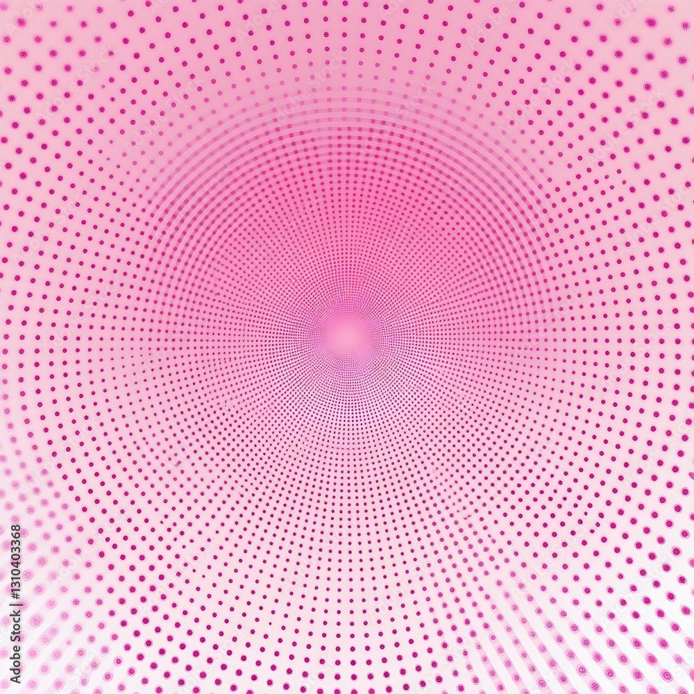 Aufkleber Subtle Pink and White Circular Pattern of Dots with a Gradual Center Focus : Generative AI