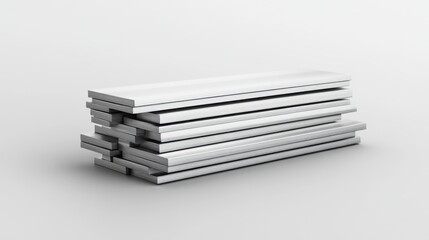 Stack of Refined Wooden Planks in Neutral Tone Displayed on Light Background for Construction or Design Projects