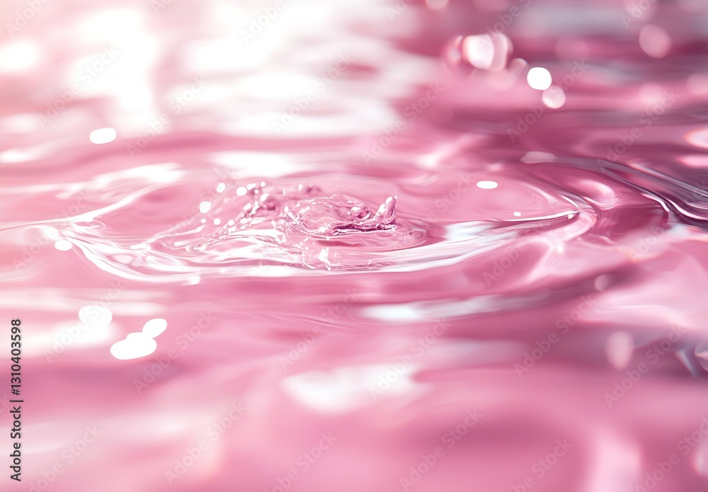 Poster closeup of pink water droplets splashing creates an artistic and captivating image perfect for creat