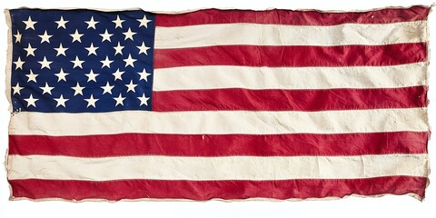 Obraz premium Weathered American flag displaying iconic stars and stripes for patriotic representation : Generative AI
