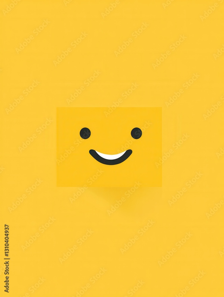 Leinwandbilder bright yellow minimalist smiling face icon with flat design perfect for cheerful themes and modern g