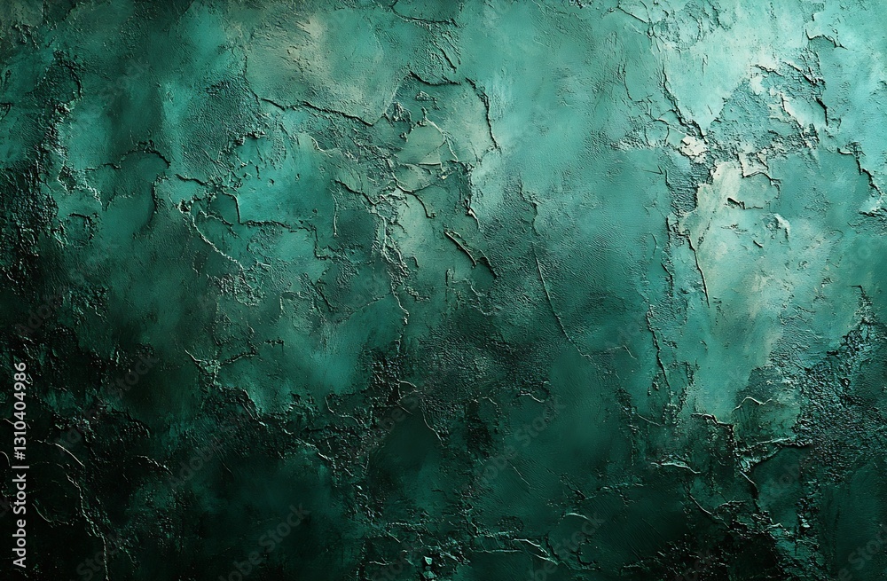 Poster Textured Turquoise Surface with Abstract Layering and Artistically Crafted Details : Generative AI