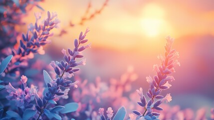 Obraz premium Lavender Sunset Blooms in Garden