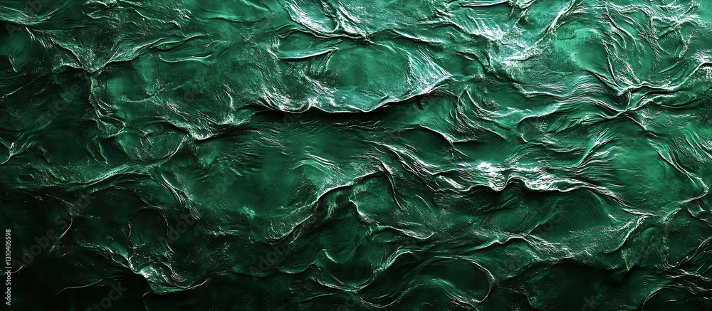 Poster Abstract textured background resembling flowing water with shades of green and blue tones : Generative AI
