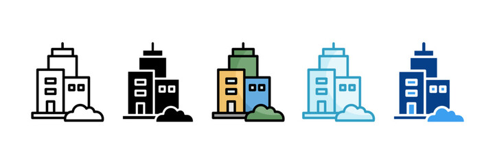 Residential Home  Icon Set Multiple Style Collection